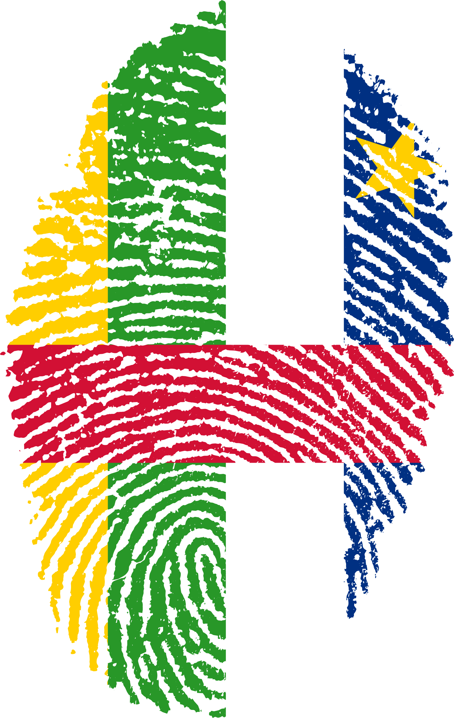 Central African Republic Flag 654783 - Trinidad And Tobago Finger Print (1573x2488), Png Download