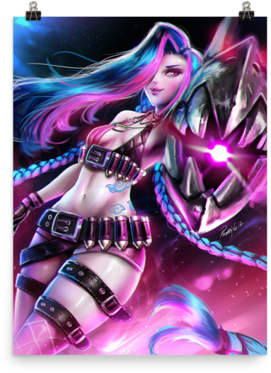 Poster League Of Legends Jinx & Her Shark Gun - League Of Legend Girl (600x600), Png Download