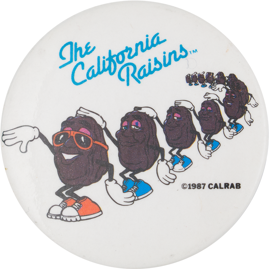 California Raisins Dancers Advertising Button Museum - California Raisins Sheets (1000x948), Png Download