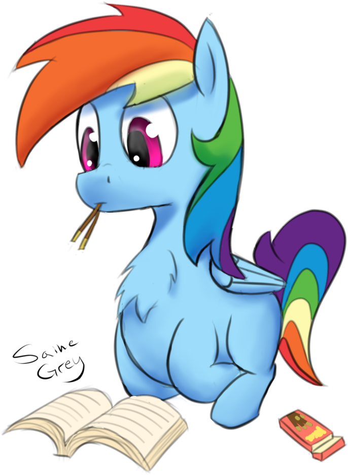 Saine Grey, Book, Pocky, Rainbow Dash, Reading, Safe, - Cartoon (1006x1024), Png Download