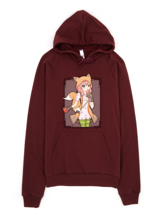 Pocky Fox Unisex Hoodie Pocky, Girl, Anime Girl, Cute, - Hoodie (800x750), Png Download