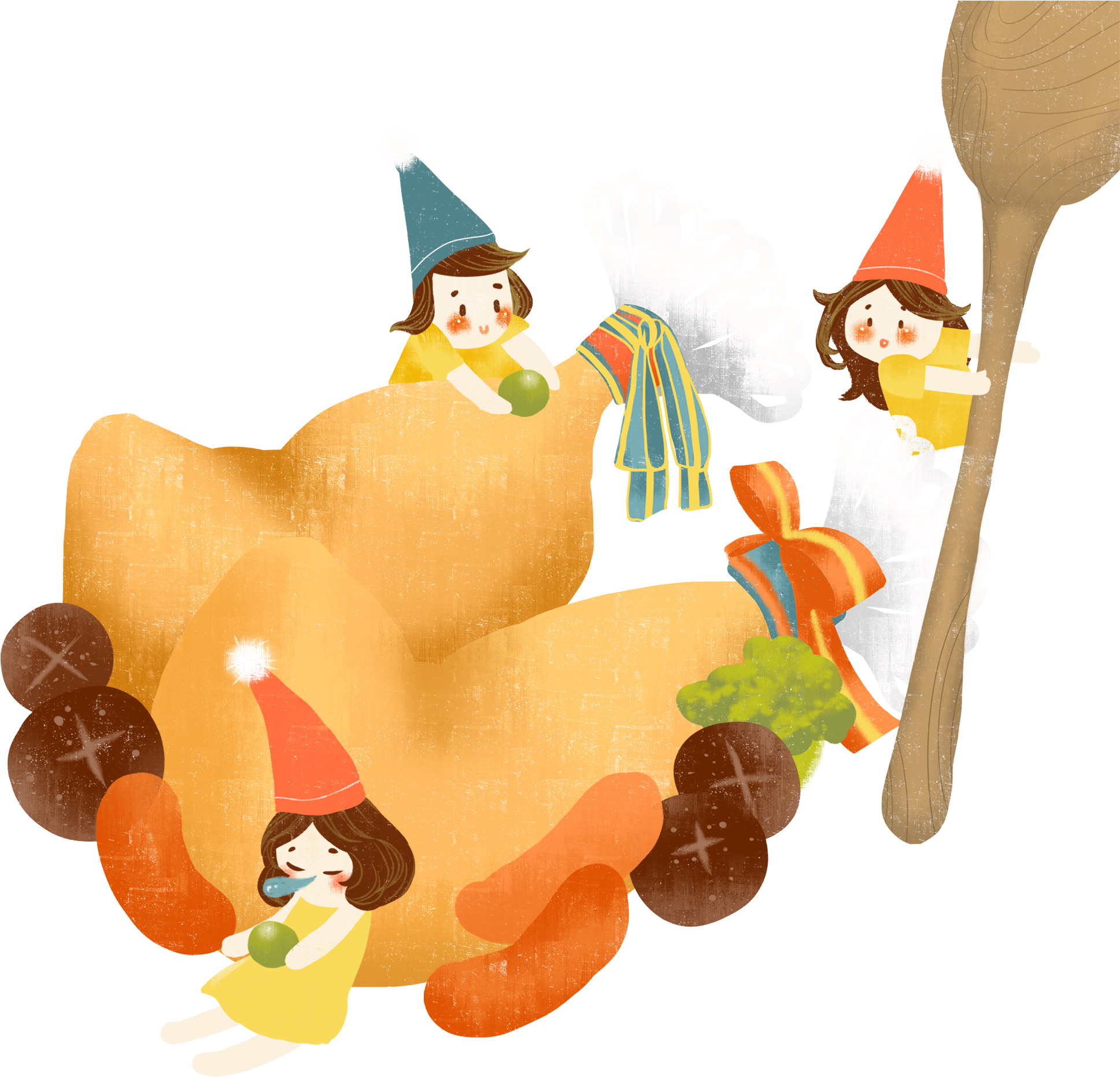 Hand Painted Creative Culinary Battle Illustration - Cartoon (2000x2000), Png Download