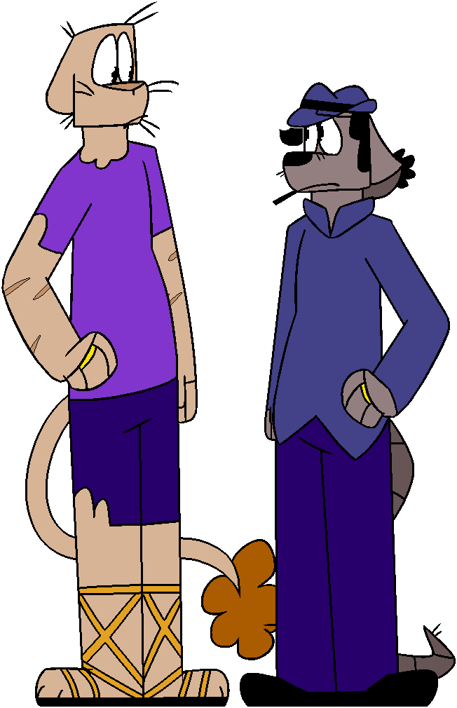 Biggie & Itchy - Cartoon (652x1010), Png Download