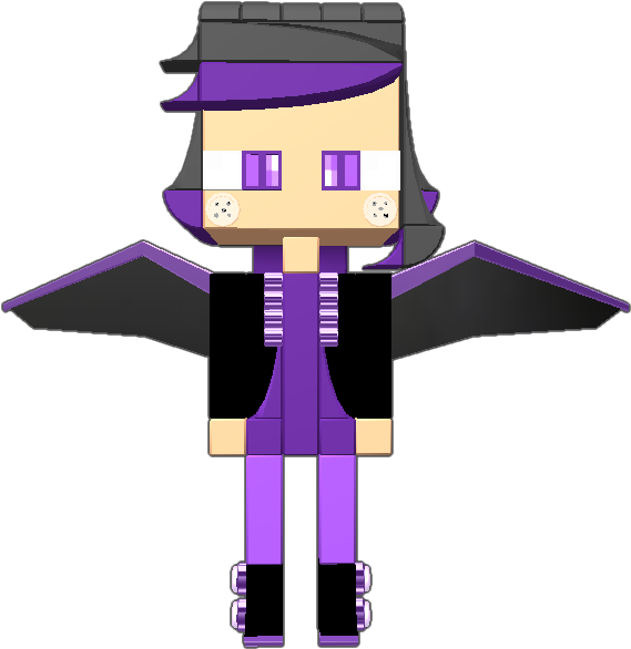 Minecraft Girl As Human Ender Dragon Girl - Cartoon (768x768), Png Download