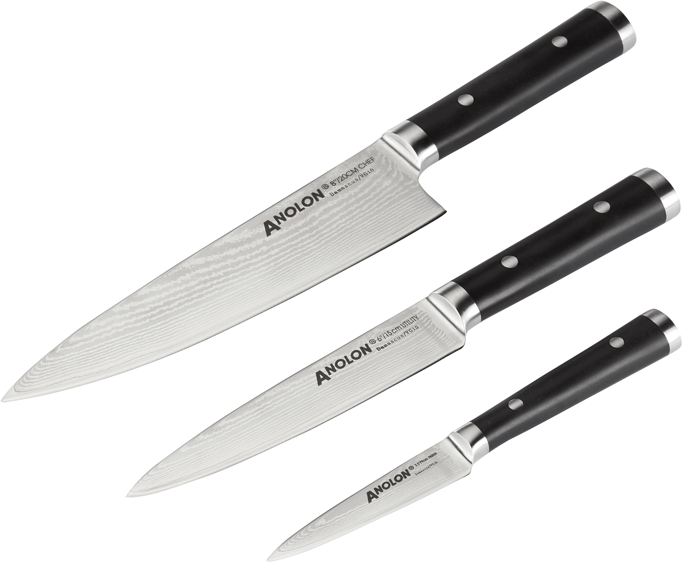 Anolon Cutlery Steel Knife Set (1500x1500), Png Download
