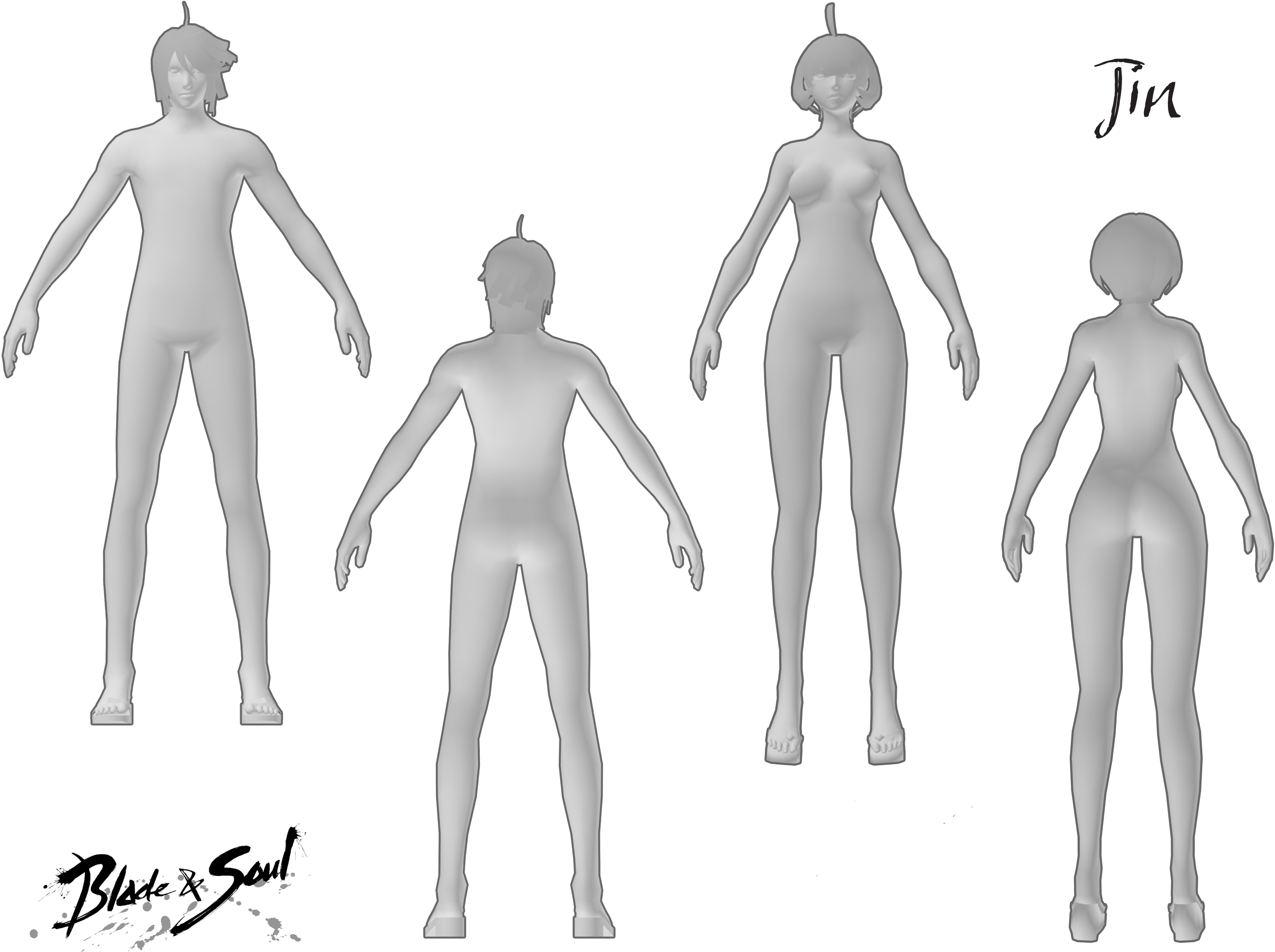 Your Artwork Can Be Digital Or Hand Drawn - Blade And Soul Jin Template (4015x3006), Png Download