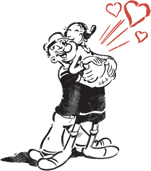 Popeye In Love - Illustration (618x618), Png Download