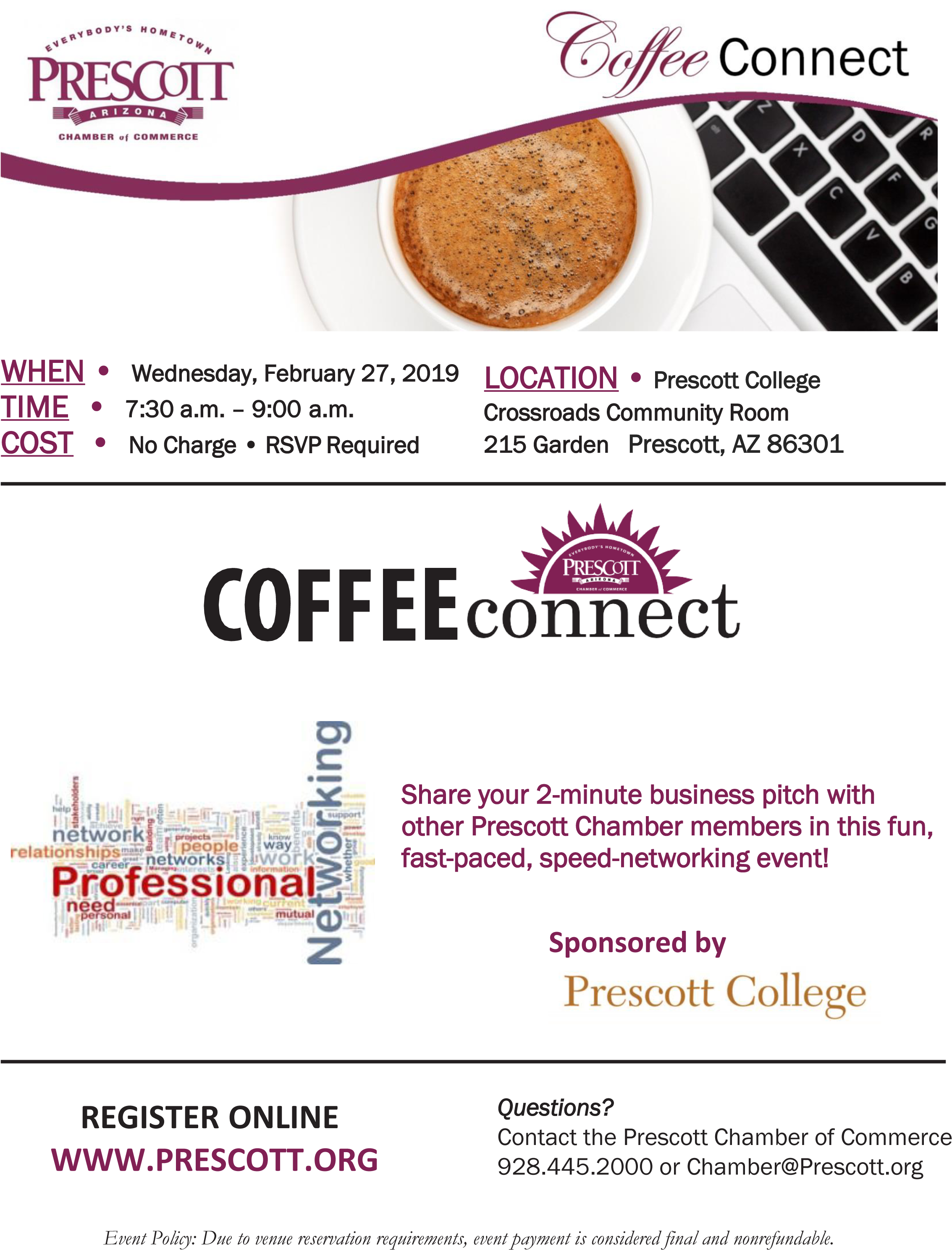 Prescott College Campus Map Is Attached - Prescott Chamber Of Commerce (2460x2987), Png Download