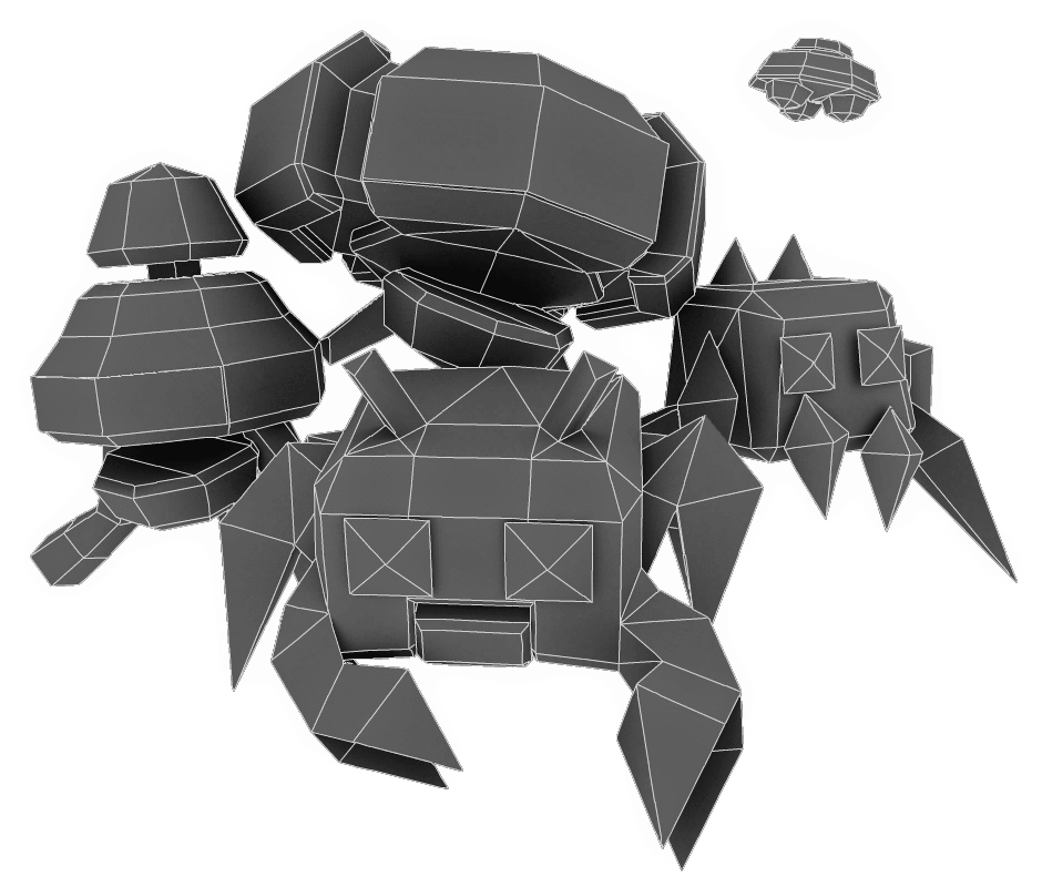 Low Poly Space Invaders - Origami (1024x1024), Png Download
