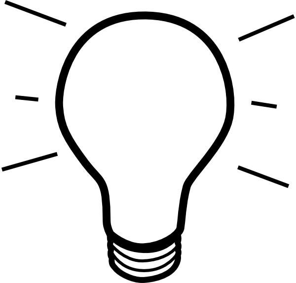 Light Bulb Clipart Black And White Png (600x575), Png Download