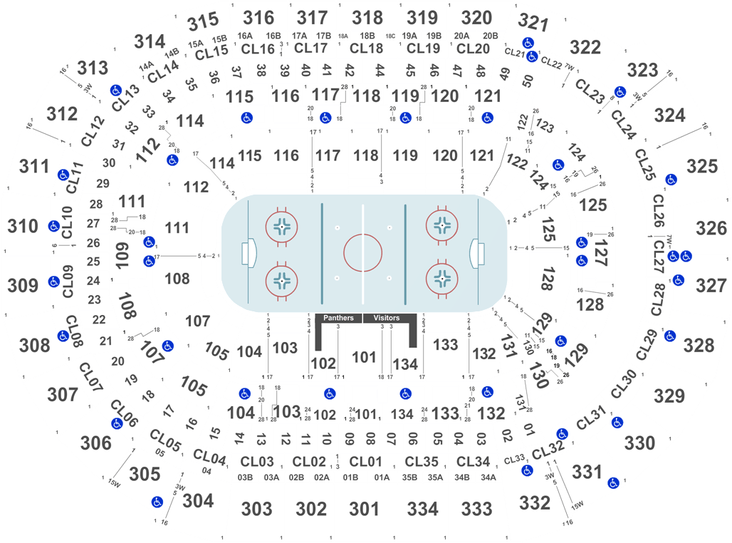 Bb&t Center Section 114 (1050x800), Png Download