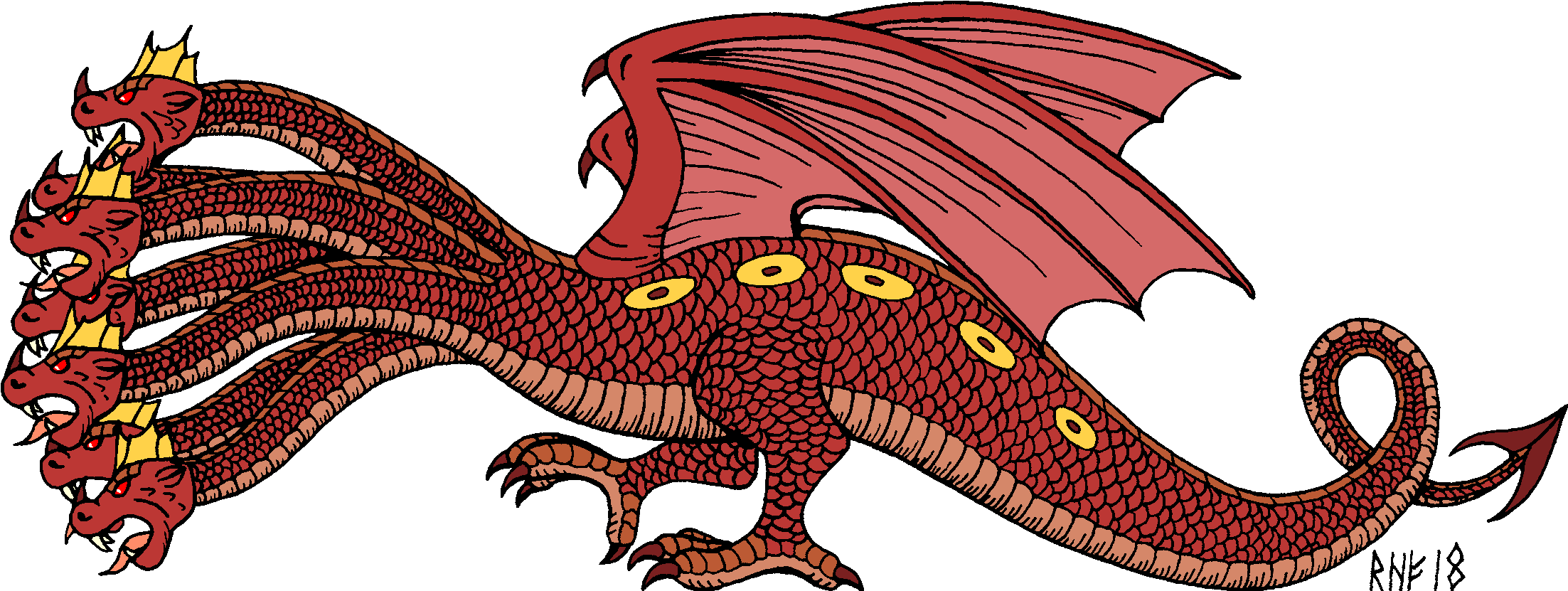 Creatures Clipart Lava Monster - Draconic Creatures (2400x1200), Png Download