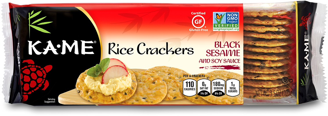 Kame Wasabi Rice Crackers (1200x432), Png Download