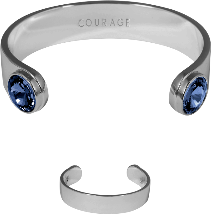 Ioaku The Zen Bracelet Rhodium Midnight Blue - Bracelet (1000x880), Png Download