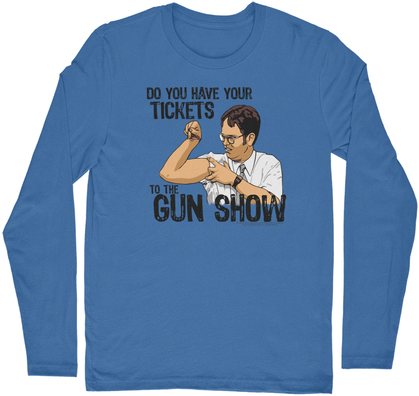 The Office "dwight Gun Show" Classic Long Sleeve T-shirt - Comision Nacional De Riego (1024x1024), Png Download