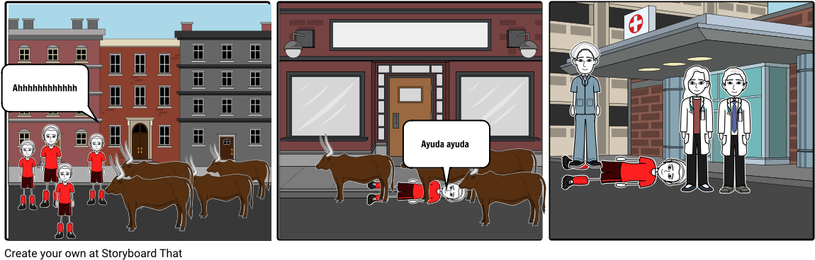 Spanish/bulls - Cartoon (1164x385), Png Download