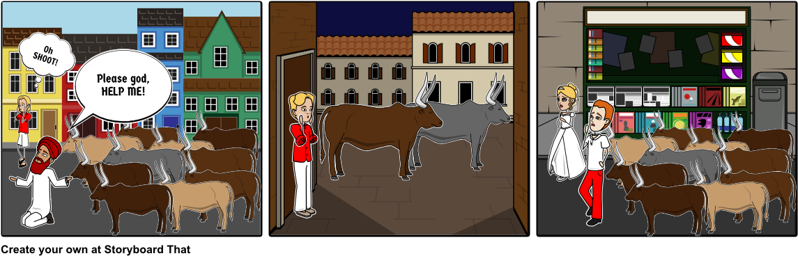Running With Bulls - Cartoon (1164x385), Png Download