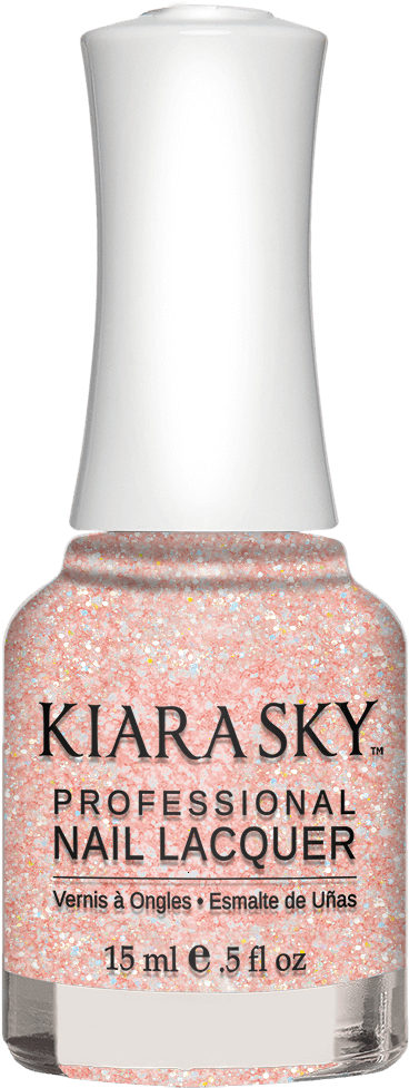N496 Pink Of Sparkle - Nail Polish (677x1200), Png Download