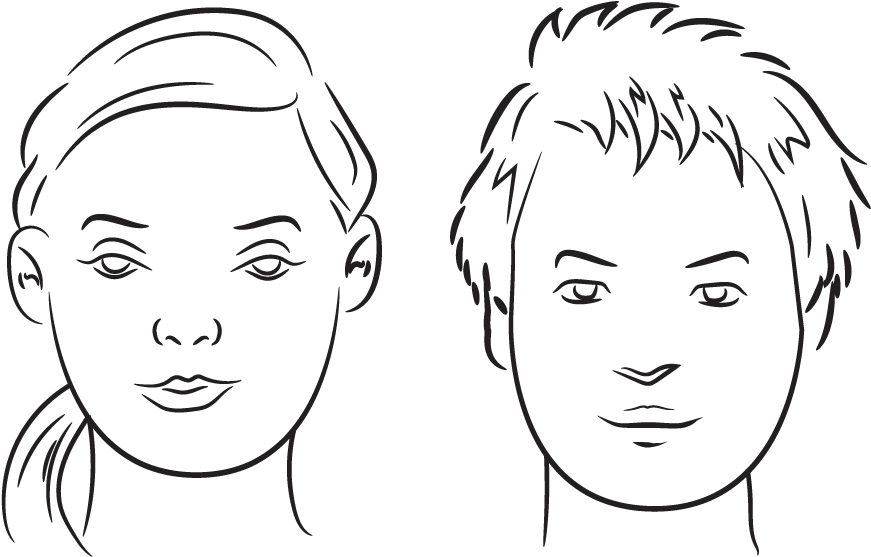 Face Shapes - Line Art (937x606), Png Download