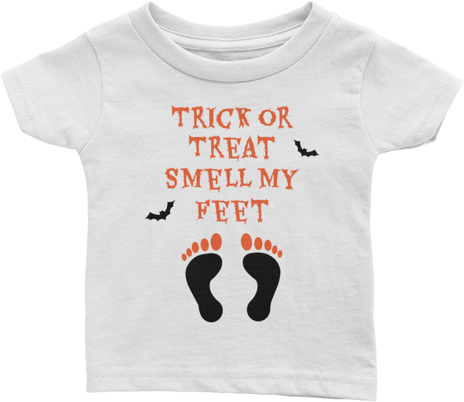 Trick Or Treat Smell My Feet Baby Tee By Teebae, This - Footprint (1000x1000), Png Download