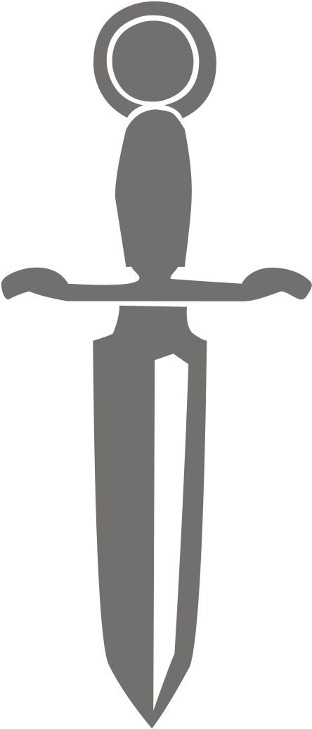 Dagger Silhouette S (454x1052), Png Download