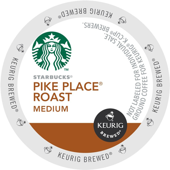 Pike Place Roast Coffee Starbucks K Cup Ca General - Starbucks New Logo 2011 (600x600), Png Download