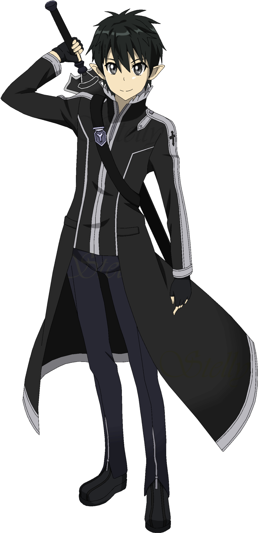 Another Character Requiring A Long, Black Trench Coat - Sword Art Online Alo Kirito (665x1202), Png Download