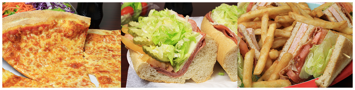 We Feature Delicious, Italian Style Pizza Using Fresh - Fast Food (1242x315), Png Download