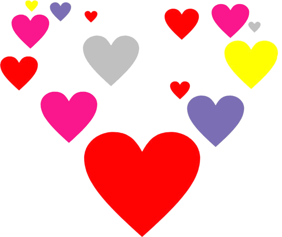 900 X 757 4 - Heart Png Different Colors (900x757), Png Download