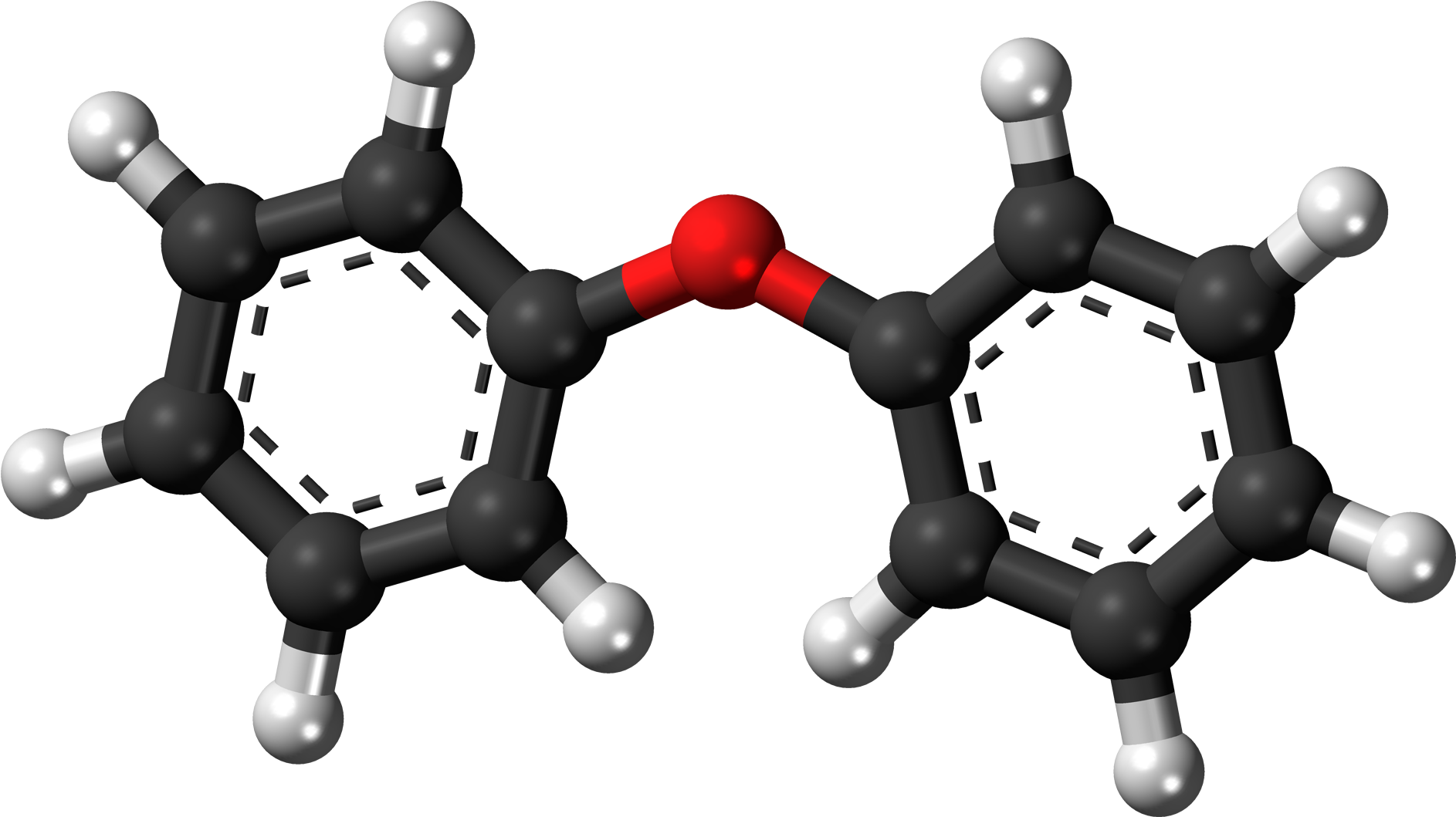Diphenyl Ether 3d Ball - Cocaine Ball And Stick Model (2000x1173), Png Download