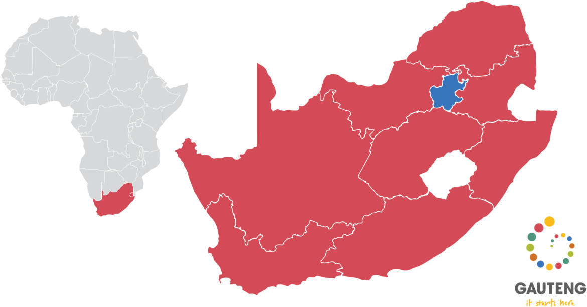 The Map Below Shows Gauteng's Positioning In Relation - Hd Map Of South Africa (1200x647), Png Download
