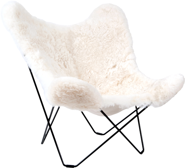 Cuero Butterfly Chair White Sheepskin - Vlinderstoel Schapenvacht (600x600), Png Download