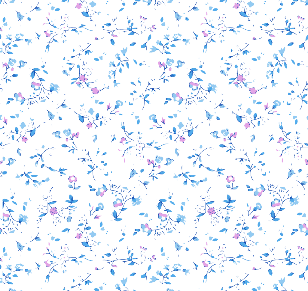 Flower Transprent Png Free - Blue Png Floral Background (1024x1024), Png Download