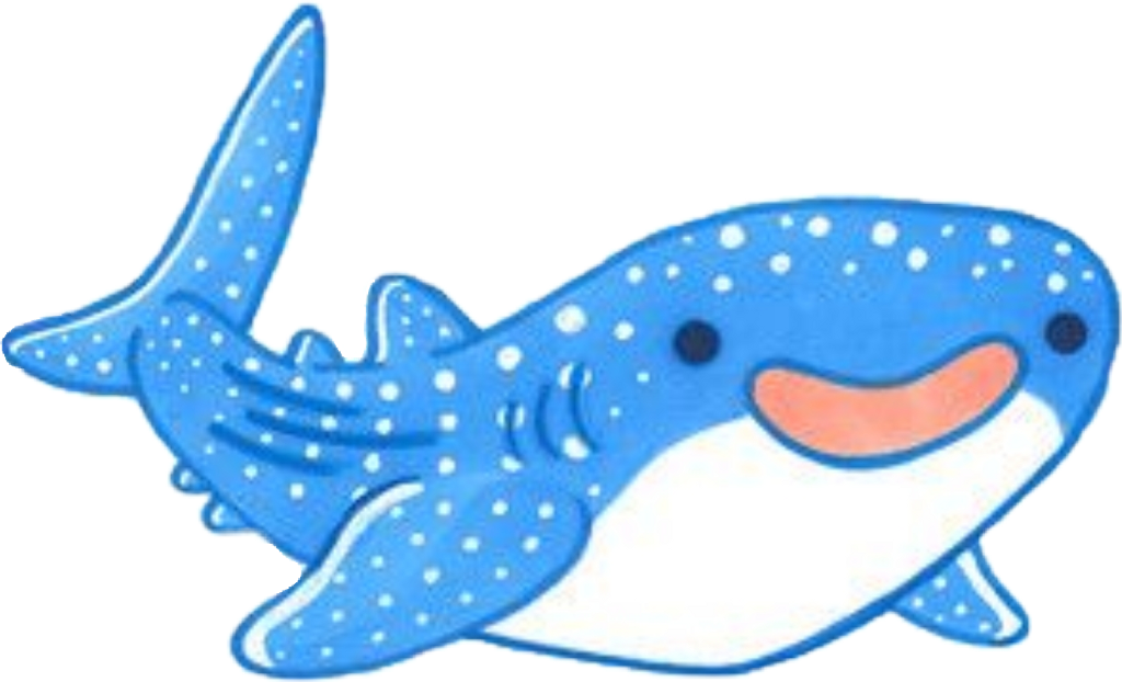 Cartoon Sticker - Happy Whale Shark (1024x622), Png Download
