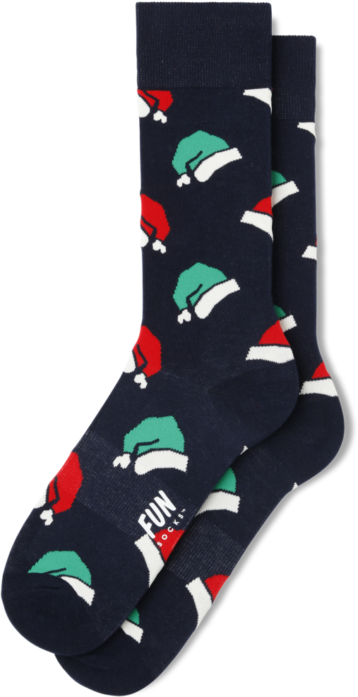 Men's Santa Hat Socks - Sock (1080x1080), Png Download
