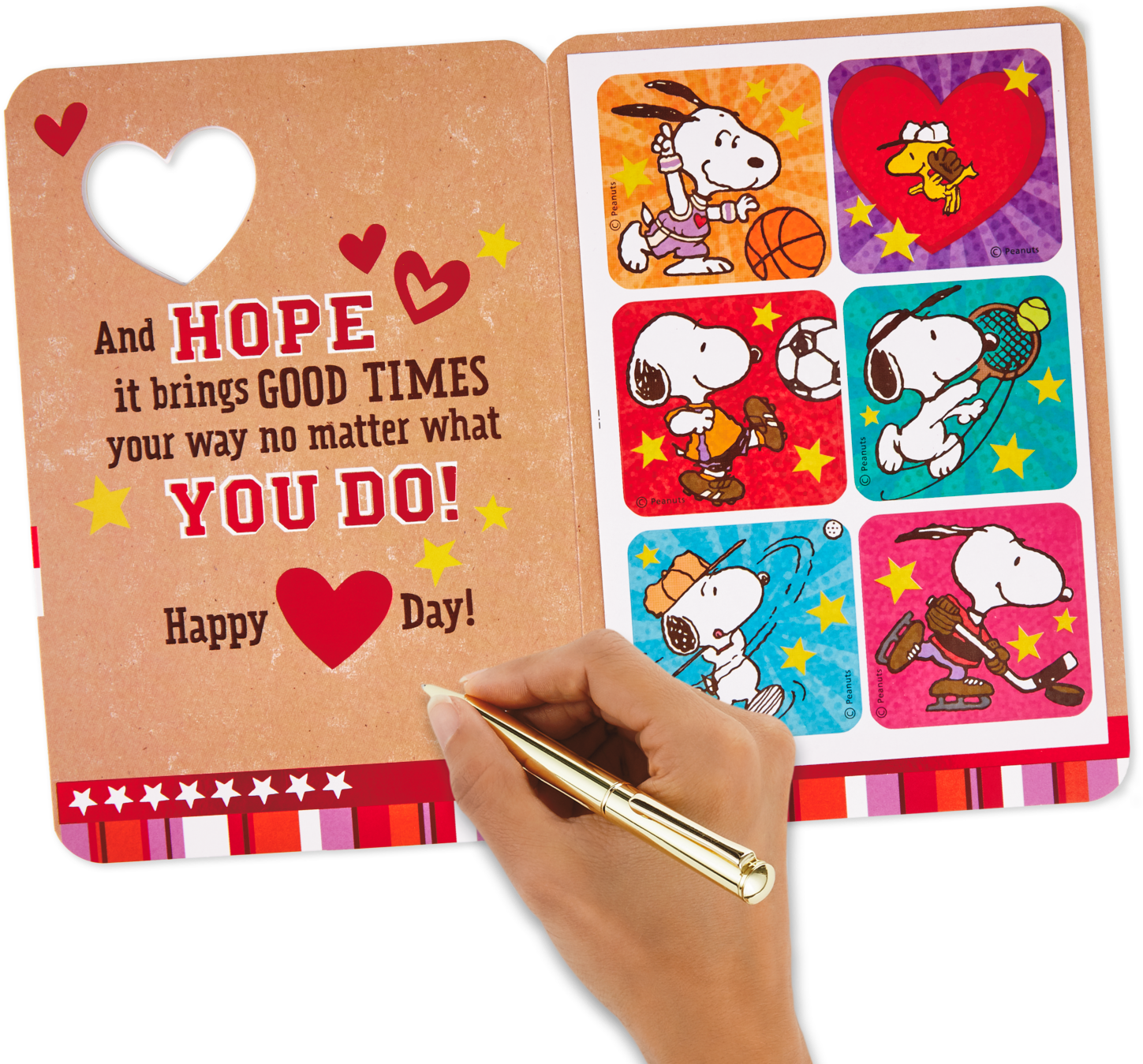 Peanuts Snoopy And Woodstock Valentine Day Card With - Heart (1470x1470), Png Download