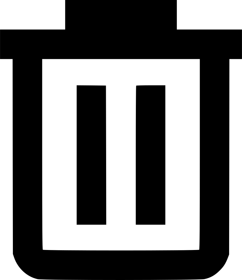Vector Black And White Stock Trash Can Bin Delete Png - Scrap Icon (846x980), Png Download