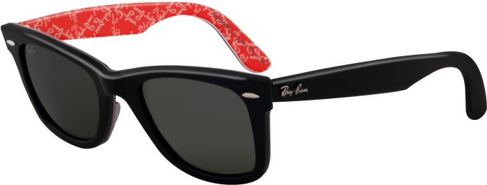 Ray Ban Red And Black Frames PNG Image 