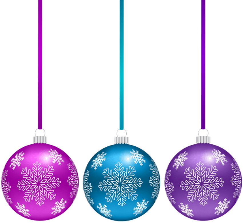 Free Png Christmas Ball With Snowflakes Set Png Png (850x780), Png Download