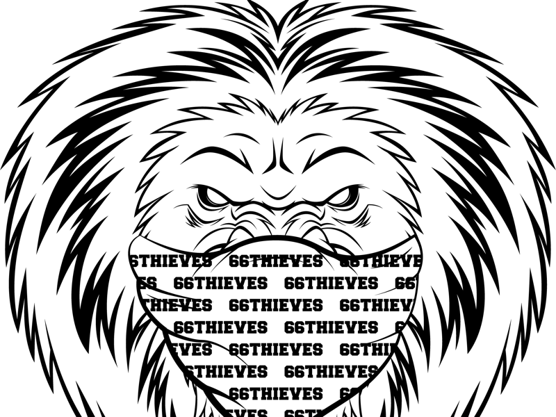 66thieves Lion Bandit Illustration (800x600), Png Download