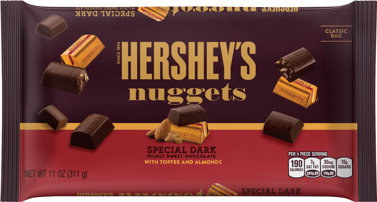 Image Result For Hersheys Caramels Chocolate Candy - Hershey's Nuggets Special Dark Almonds (1280x1280), Png Download