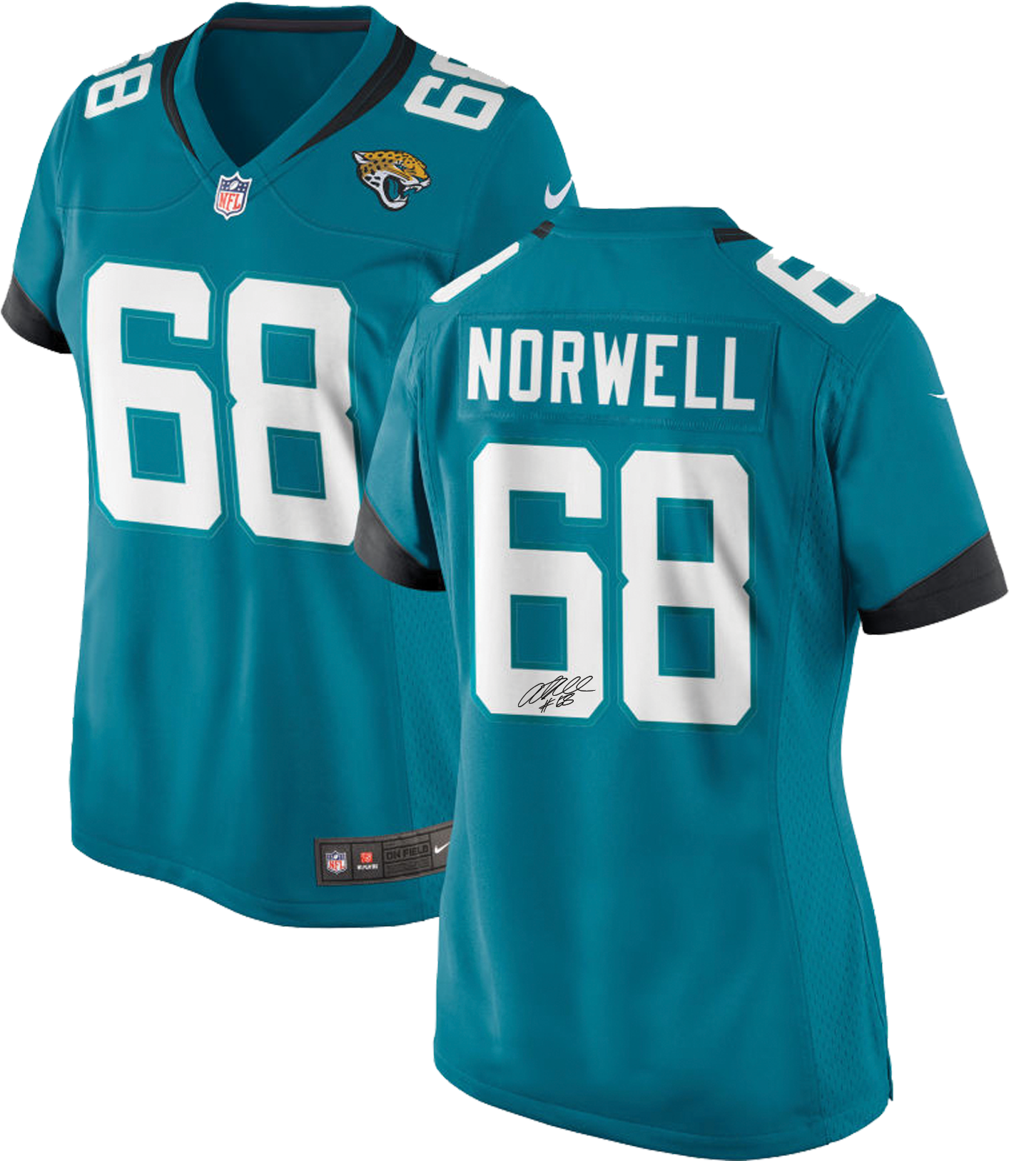 Women's Teal Autographed Andrew Norwell Jersey The (1800x1800), Png Download