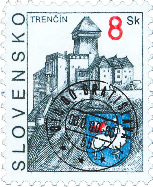 Trenčín - Postage Stamp (536x655), Png Download