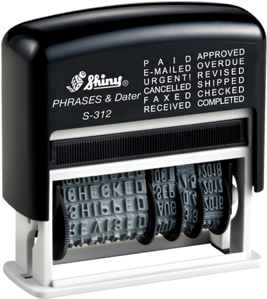 S 312 Printer Line Self Inking Phrase Date Stamp - Shiny Stamps (600x600), Png Download