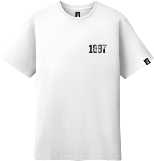 Juventus Mini 1897 T-shirt - White T Shirt Back Side (600x583), Png Download