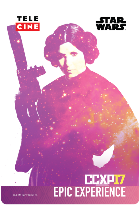 Ccxp 2017 Credencial Star Wars Epic Experience Leia - Pink Star Wars Art (579x810), Png Download