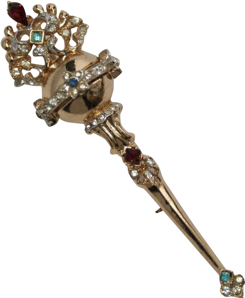 Coro Coronation Scepter Pin Brooch 1940's - Rifle (612x612), Png Download