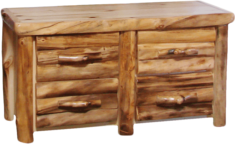 Aspen Log 4 Drawer Dresser - Coffee Table (800x725), Png Download