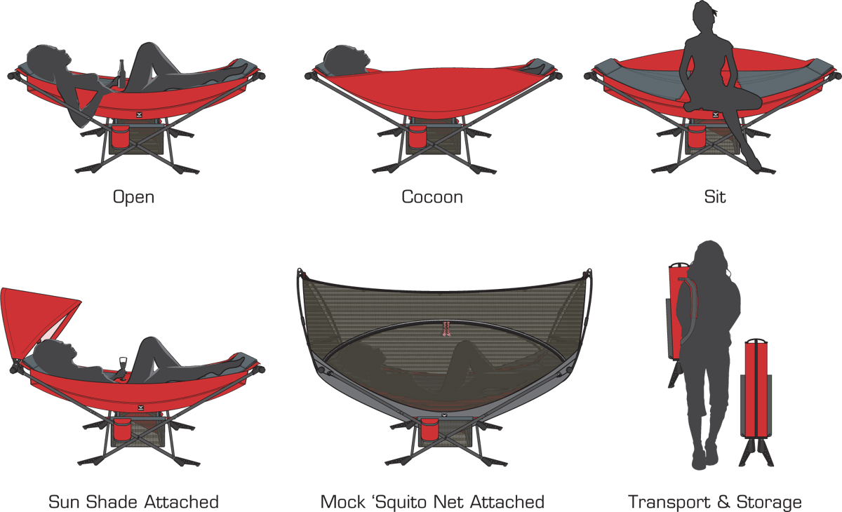 The Mock One Offers Multiple Relaxing Positions And - Mock One Portable Hammock (1200x730), Png Download