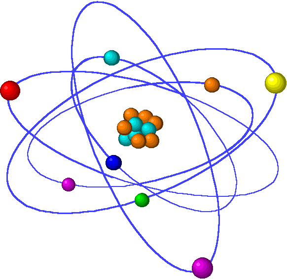 Nukleus-radioactive - George Johnstone Stoney Atomic Model (582x567), Png Download